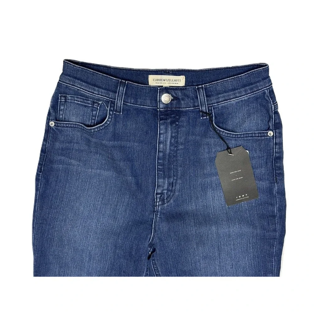 NEW Current/Elliott Womens Size 29 Side Street High Rise Flare Medium Wash Jeans